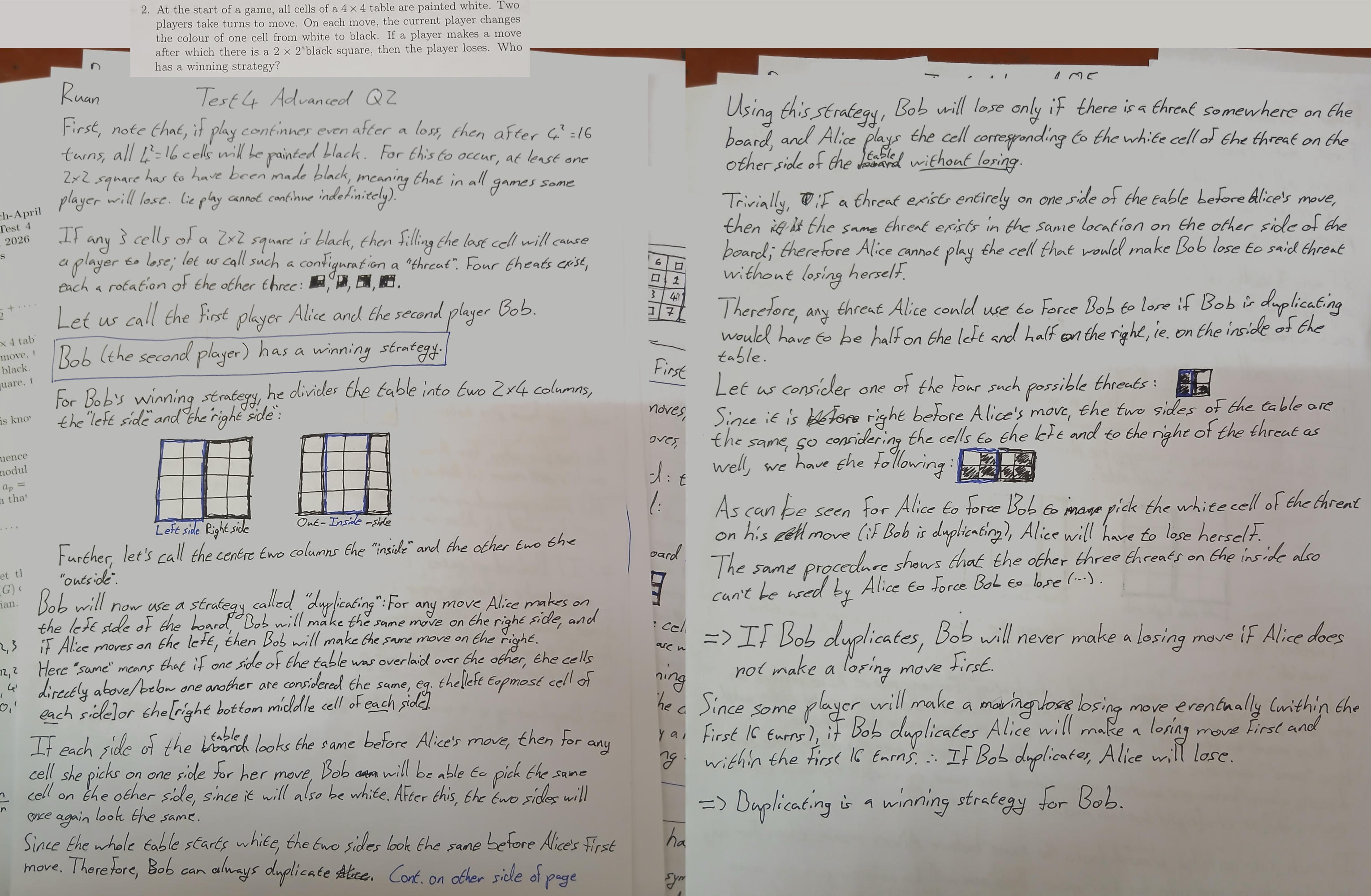 my final proof for Test 4 Advanced Question 2; I'm quite proud of it